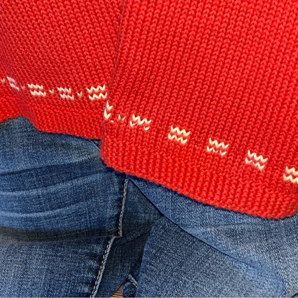 Lady Fairway Pullover Sweater Women’s S Red Hem Accent Knit V-Neck Soft - Picture 4 of 13